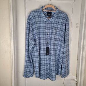 Rails Wyatt Sky Denim Heather Blue Plaid Button Up Shirt Mens XXL Long-Sleeves.